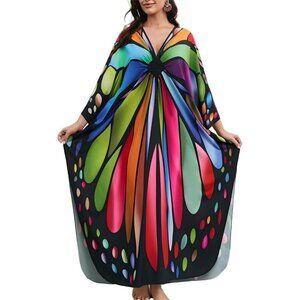 Women's 12 Multi Color Sleeve Kaftan Flowy Lightweight loungewear Caftan Maxi